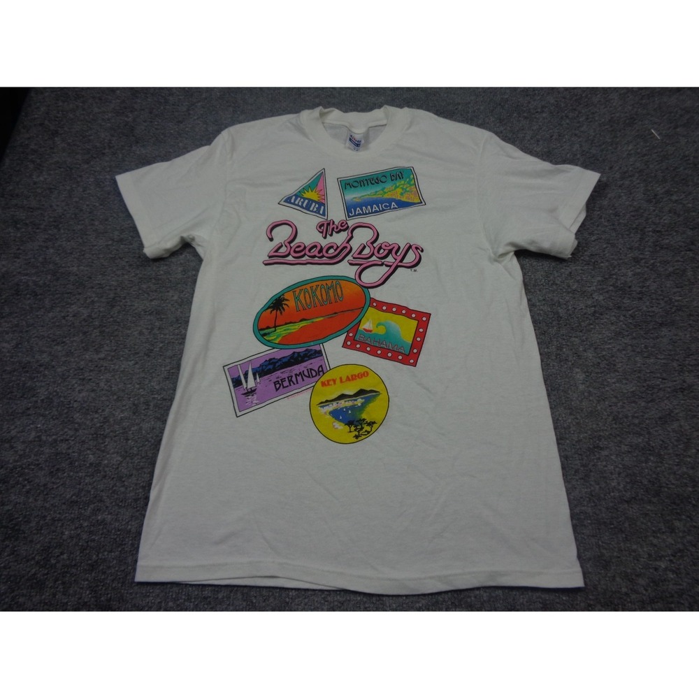 Vintage The Beach Boys Kokomo Adult White T-Shirt Size L 80s Made in USA